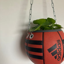Charger l&#39;image dans la galerie, decoration-ballon-de-basket-transforme-en-pot-de-fleurs-basketball-planter-adidas
