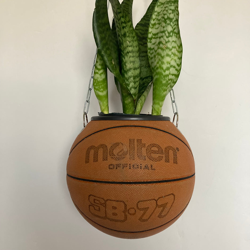 decoration-plante-ballon-de-basket-molten-pot-de-fleurs-vintage