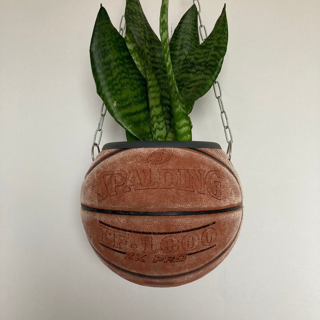      idee-deco-chambre-sneaker-room-basketball-planter-pot-de-fleurs-ballon-de-basket-vintage-spalding-plante