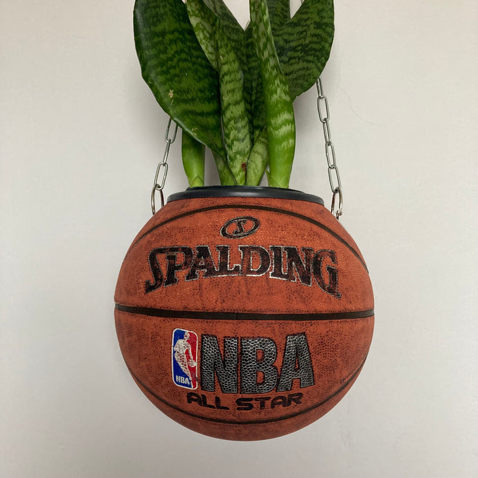      idee-decoration-chambre-sneaker-room-basketball-planter-pot-de-fleurs-ballon-de-basket-spalding-vintage-plante