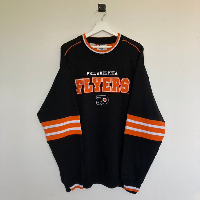 Sweat vintage oversize Lee Sport Philadelphia Flyers NHL noir et orange 