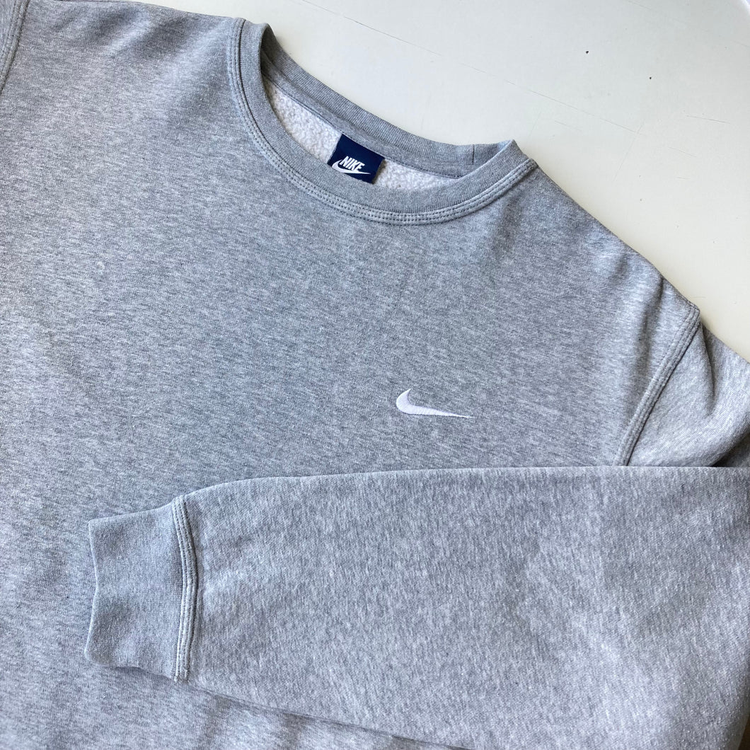 Sweat homme Nike gris logo brodé