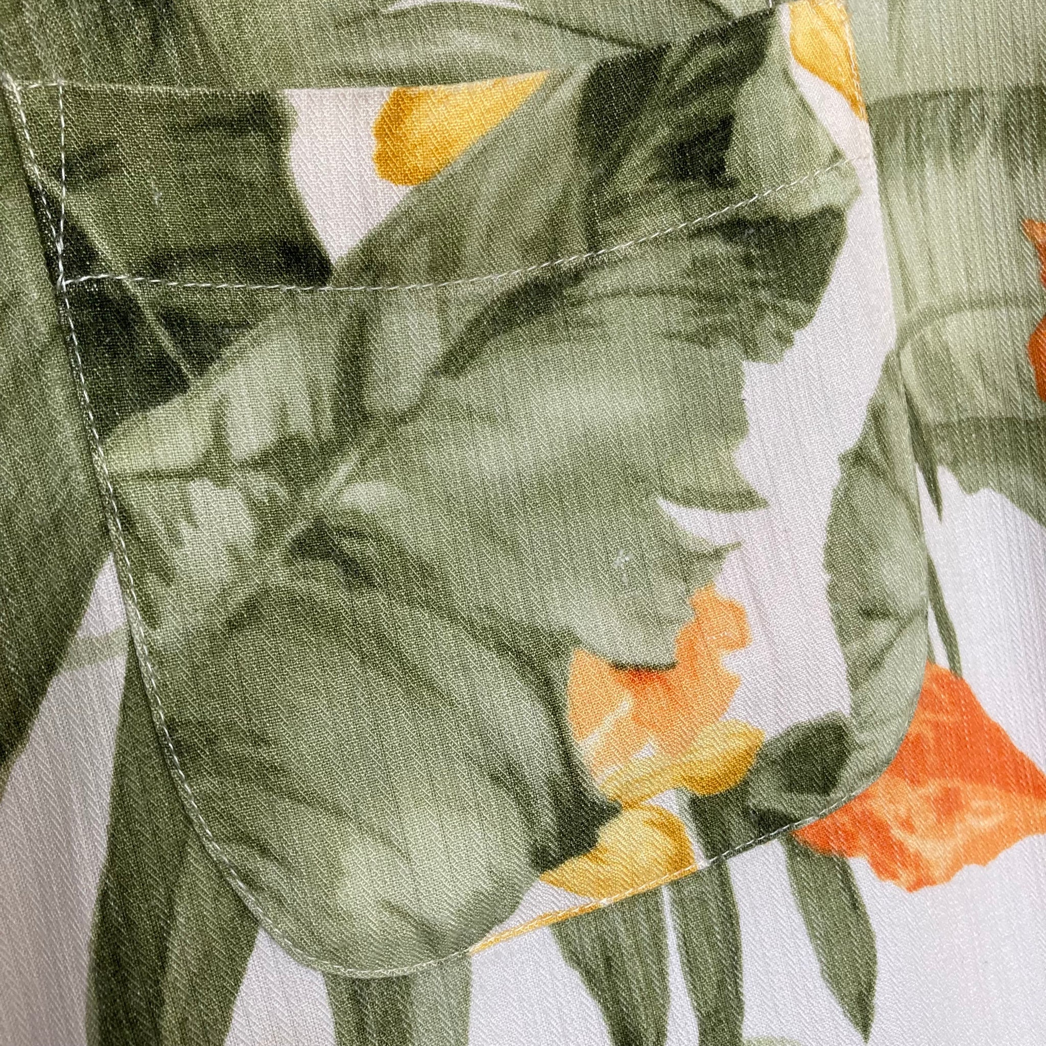 Chemise Hawaïenne CARIBBEAN JOE – Noire à Fleurs, Taille M, Vintage 2000s