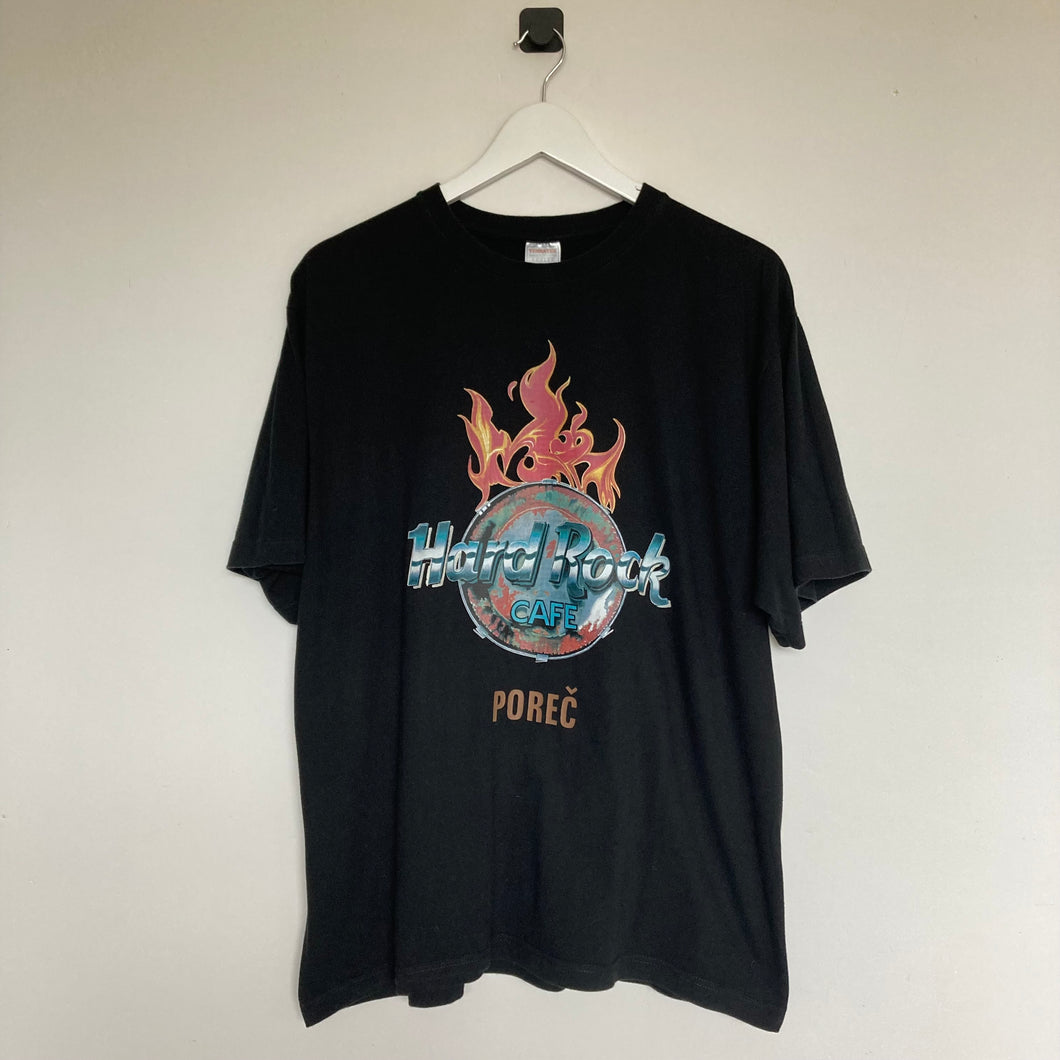 Tee-shirt vintage noir Hard Rock Café avec flamme (M)