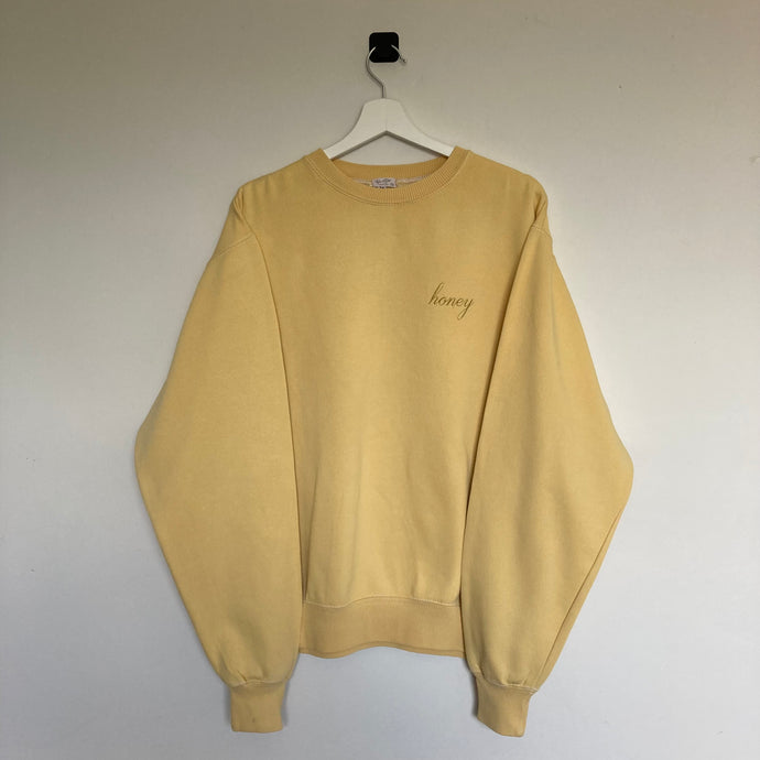 Sweat vintage jaune logo brodé « honey »