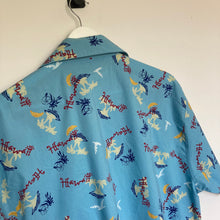 Charger l&#39;image dans la galerie, Chemise hawaienne vintage turquoise (M)
