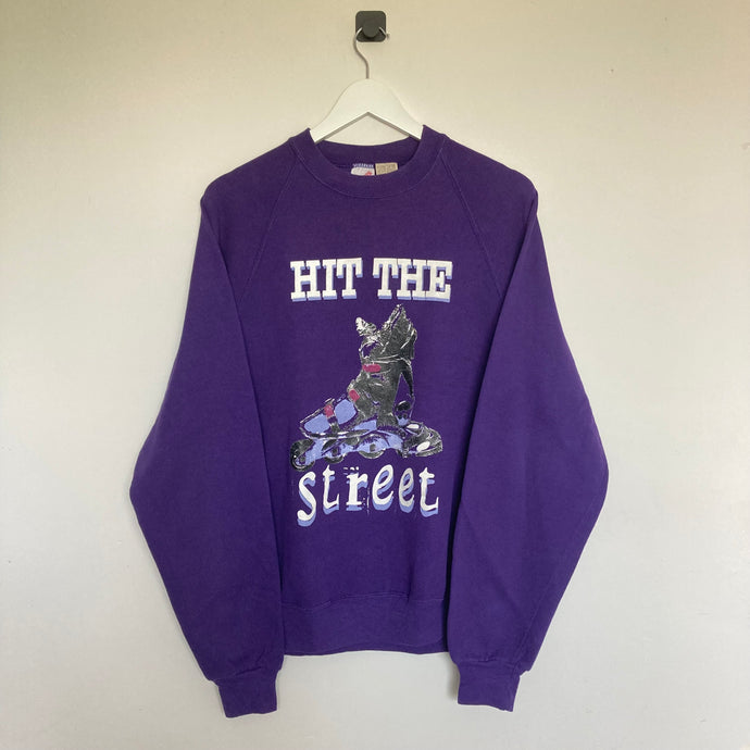 Sweat vintage oversize violet 80’s à imprimé 