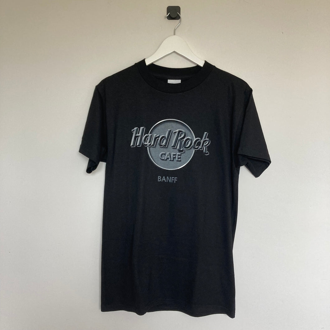 Tee-shirt vintage noir Hard Rock Café Banff made in Canada (S)