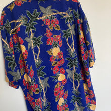 Charger l&#39;image dans la galerie, Chemise hawaienne vintage bleue et rouge (XL)
