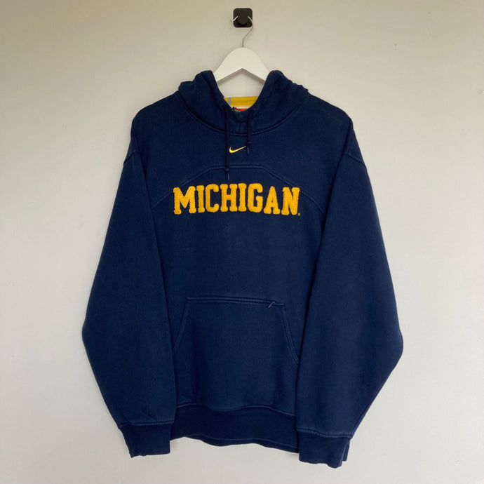 Sweat Nike vintage bleu foncé et jaune Michigan 90's