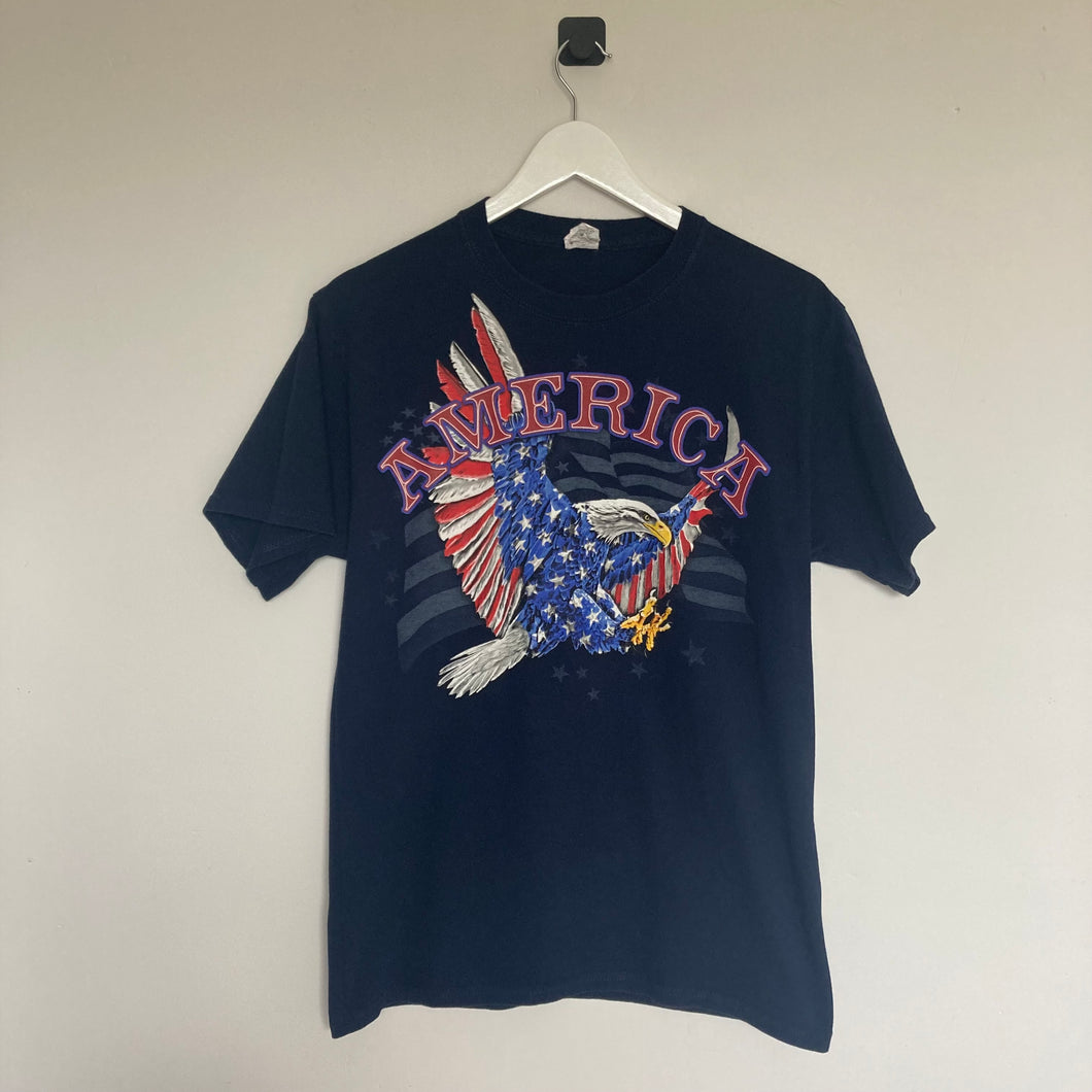 Tee shirt vintage aigle drapeau américain (S)