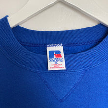 Charger l&#39;image dans la galerie, Sweat vintage Russell Athletic bleu logo brodé de sport 
