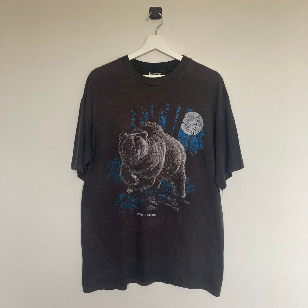 T-shirt vintage 90's avec motif animal Made in Canada single stitch (M)