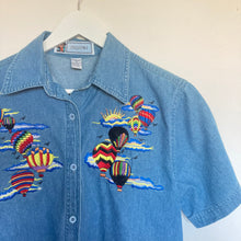 Charger l&#39;image dans la galerie, chemise vintage en jean brodé femme - broderie
