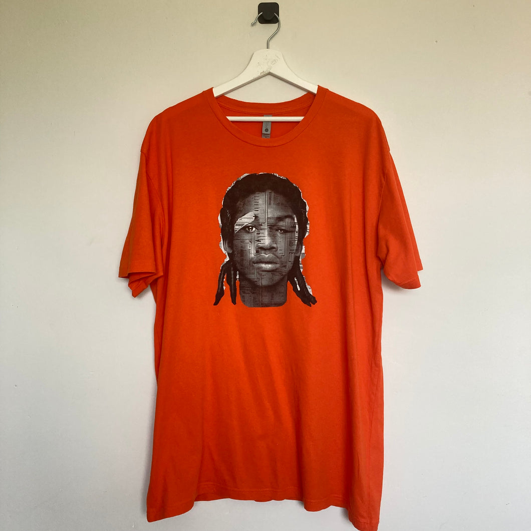 Tee-shirt orange à imprimé (XL)