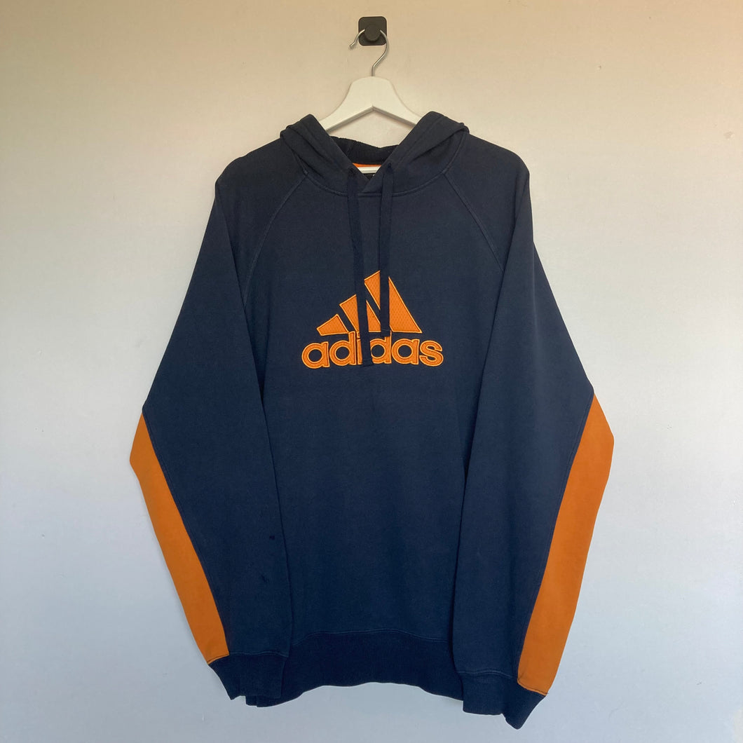 Sweat à capuche Adidas marine et orange (XL/2XL)