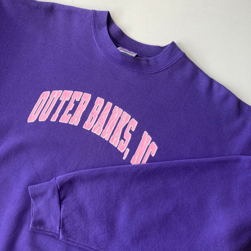 Sweat vintage femme Outer Banks violet et rose
