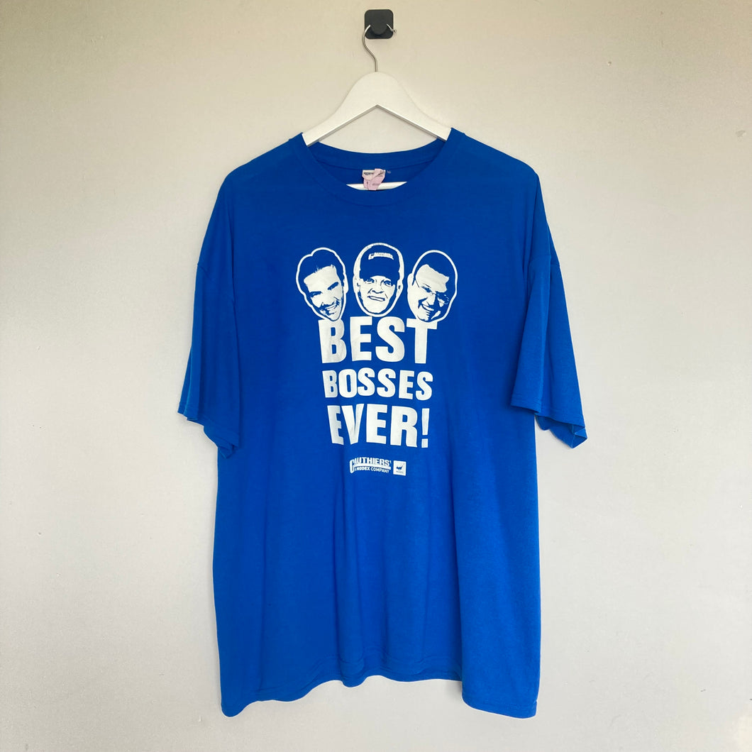 Tee-shirt bleu imprimé devant et dos (XL oversize / 2XL)