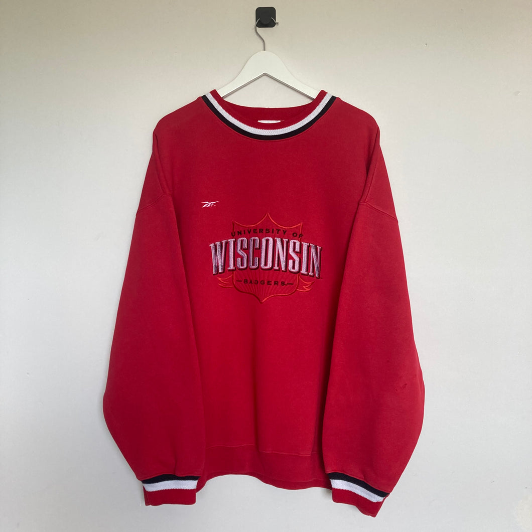 Sweat vintage Reebok University of Wisconsin - Badgers (2XL)