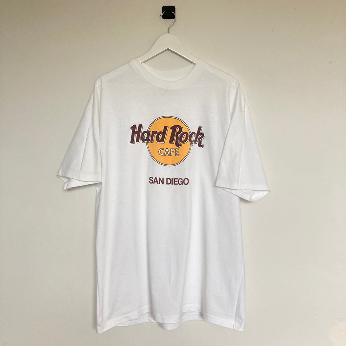 Tee-shirt vintage blanc Hard Rock Café San Diego made in USA 90's (XL)