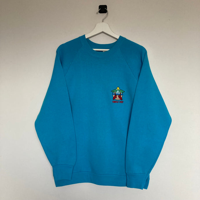       sweat-turtle-frip-vintage-bleu-turquoise