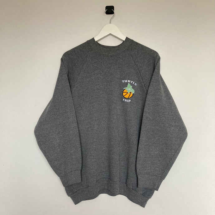 sweat-turtle-frip-vintage-homme-oversize-gris