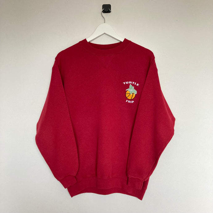      sweat-turtle-frip-vintage-oversize-rouge-unisexe