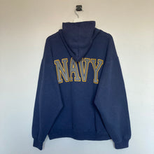 Charger l&#39;image dans la galerie,     sweat vintage a capuche bleu marine navy usa
