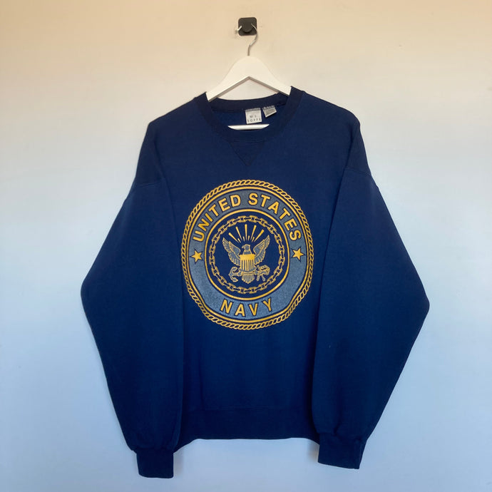 sweat-vintage-bleu-usa-marines-navy