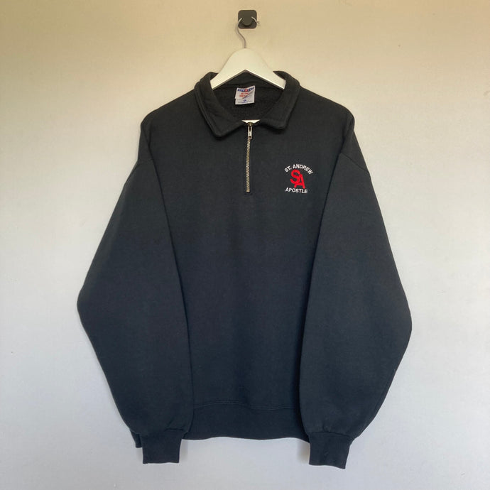 sweat-vintage-noircol-a-zip-pour-homme