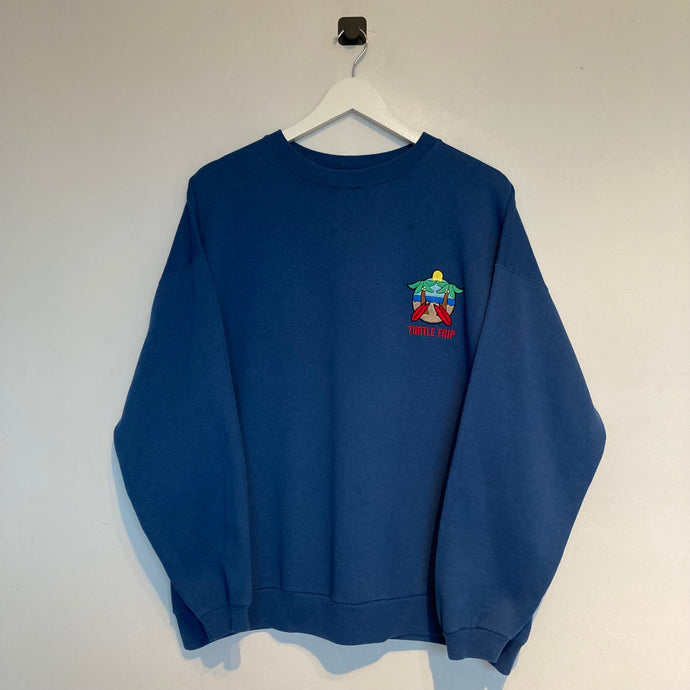 Sweat turtle vintage palmtrees bleu oversize