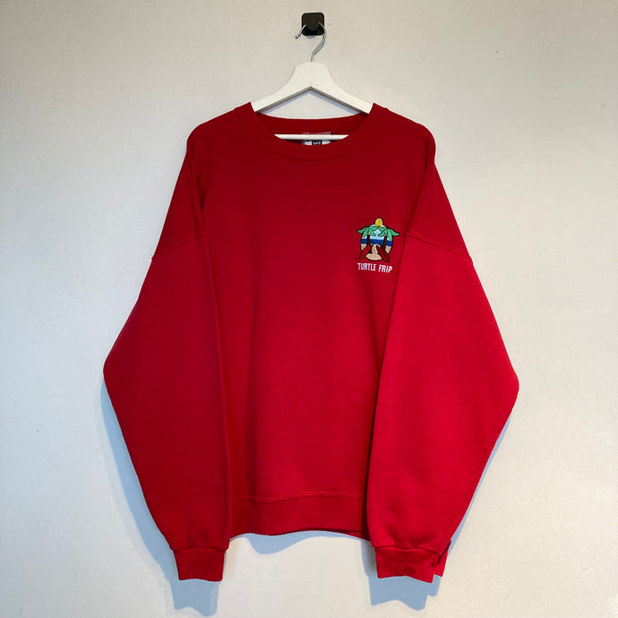     sweat-vintage-turtle-frip-rouge-homme-oversize