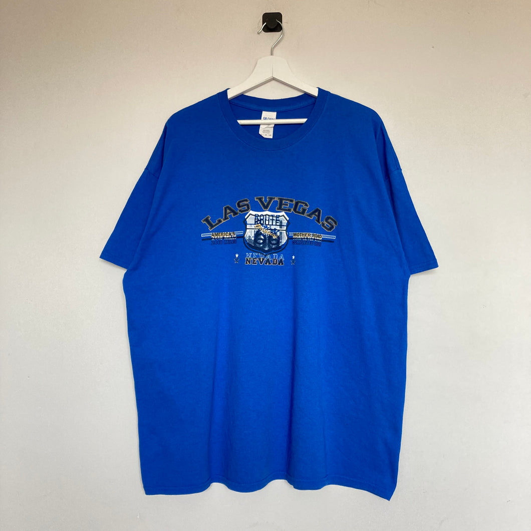      t-shirt-bleu-homme-vintage-imprime-las-vegas-usa