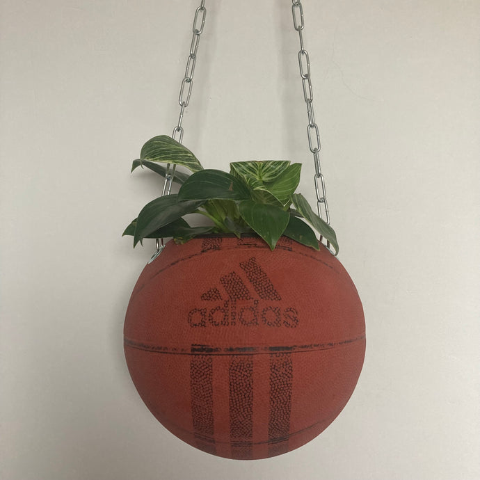 vase-original-avec-un-ballon-de-basket-transforme-en-pot-de-fleurs-ou-cache-pot-décoration