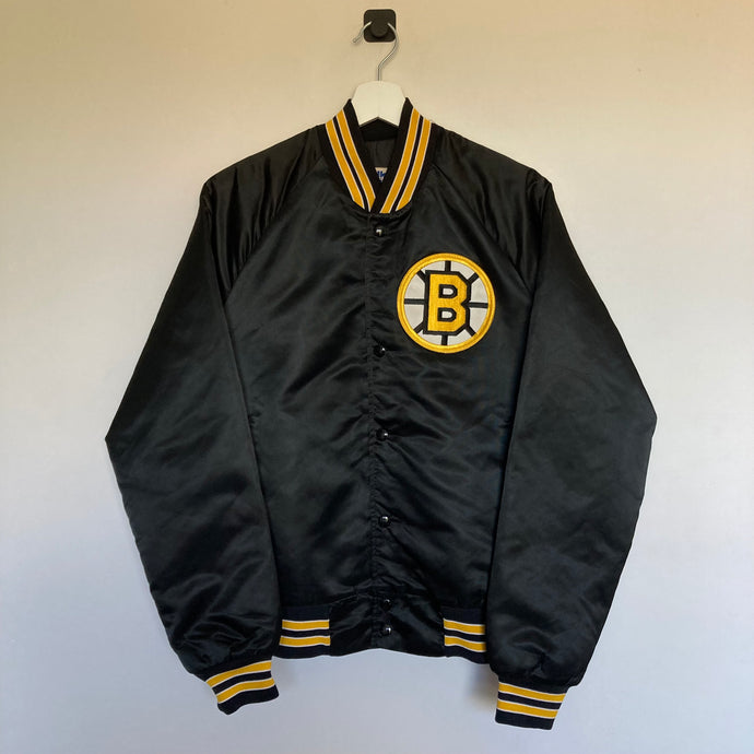     veste-vintage-bomber-bruins-homme-noir